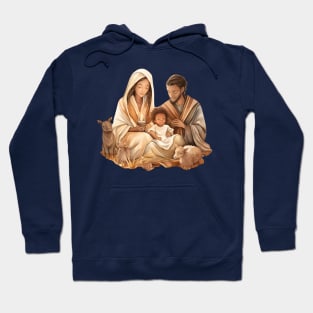 Watercolor Nativity Scene Hoodie